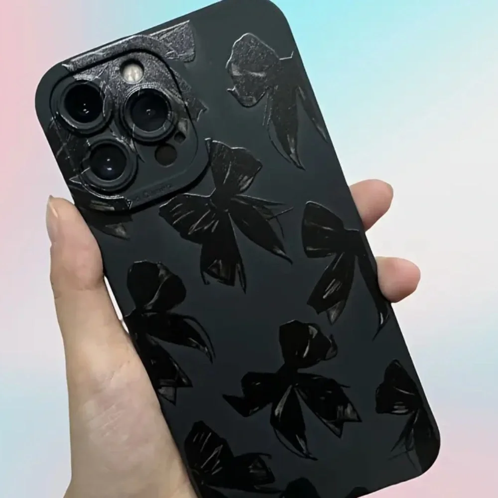 Black Big Bow Angel Eye Mobile Phone- IPhone Pro 14